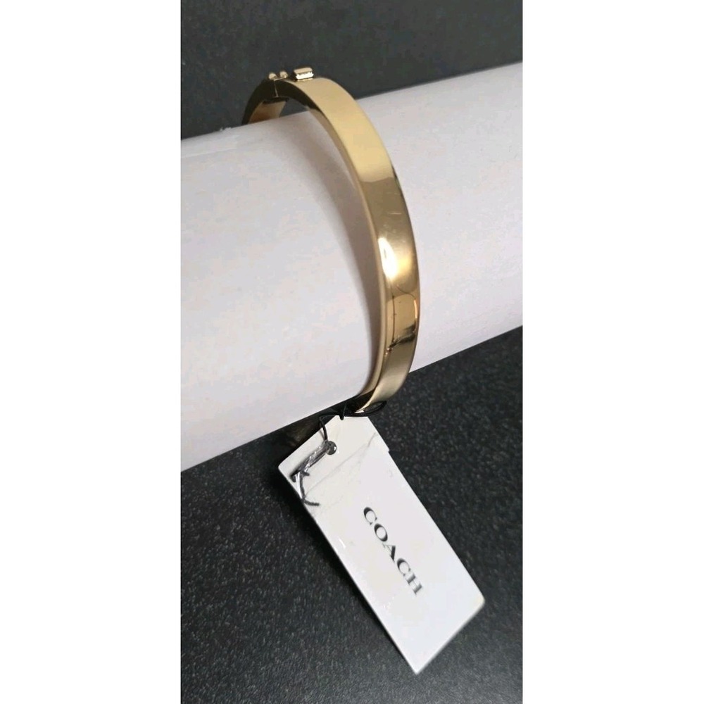 NEW COACH Signature C Hinged Bangle Bracelet Gold - Picture 2 of 4